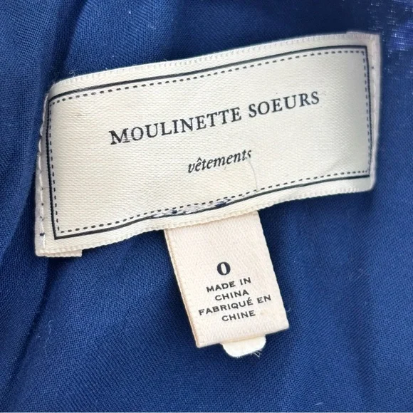 ANTHROPOLOGIE MOULINETTE SOEURS Women’s Blue BUTTERFLY GROVE Jumpsuit Size 0 - Picture 9 of 12